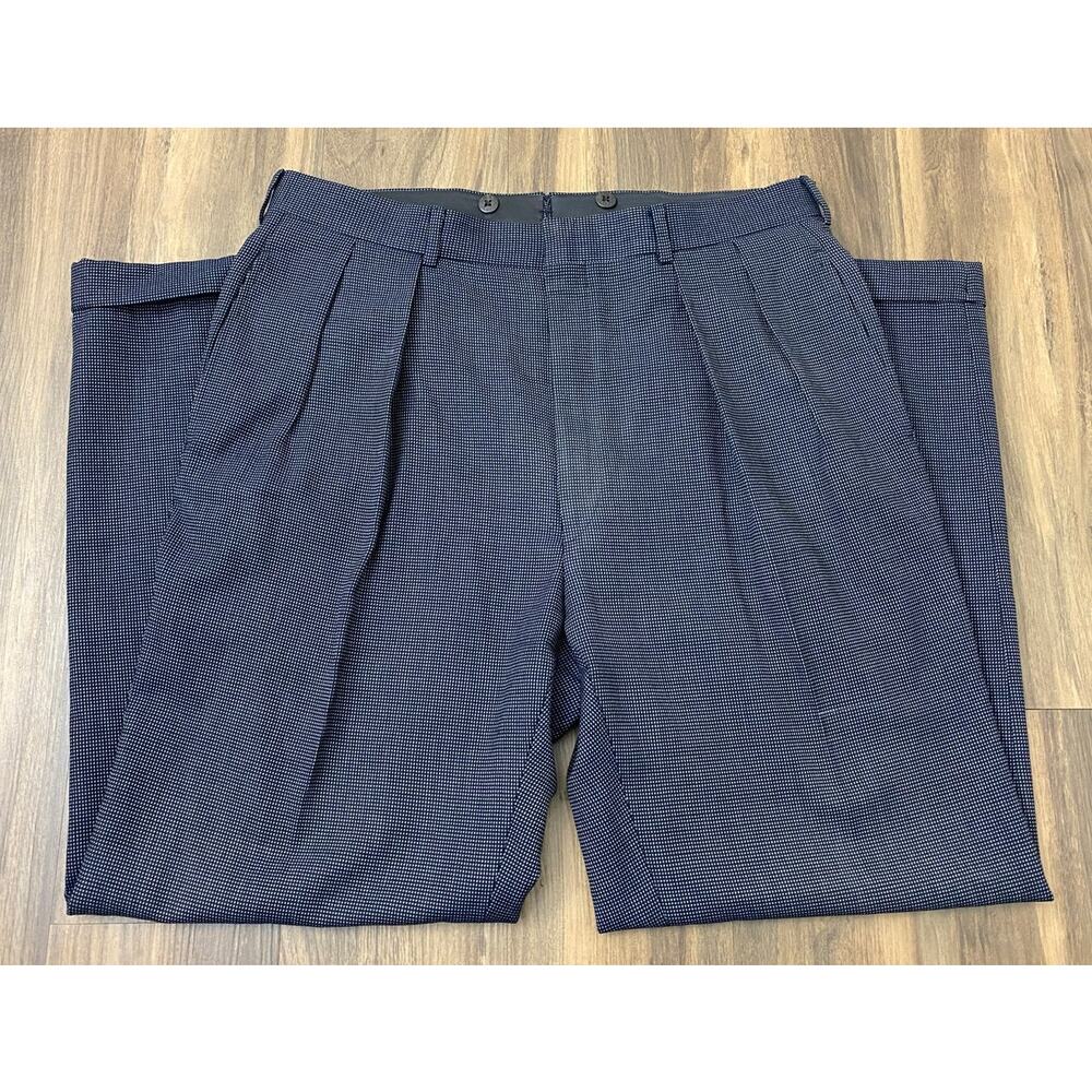 VTG Polo Ralph Lauren birdseye graphic pleated cuffed wool blend dress pants 37